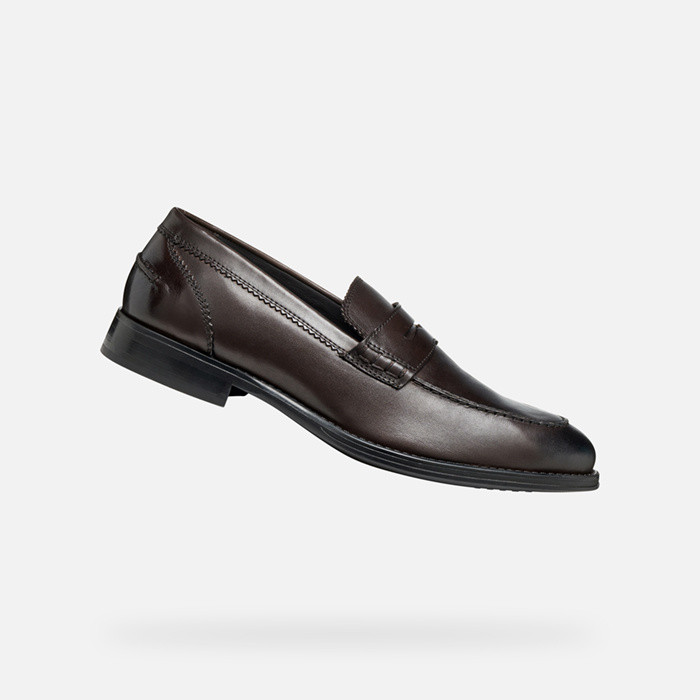 Leather loafers BARBERIGO MAN Coffee | GEOX