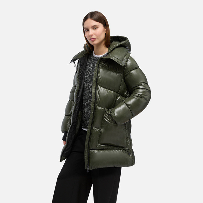 Quilted parka SERILDA WOMAN Grape leaf | GEOX