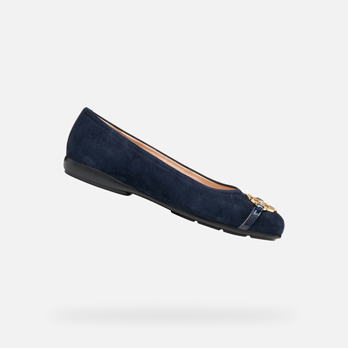 Suede ballerina pumps ANNYTAH WOMAN Dark Navy/Navy | GEOX