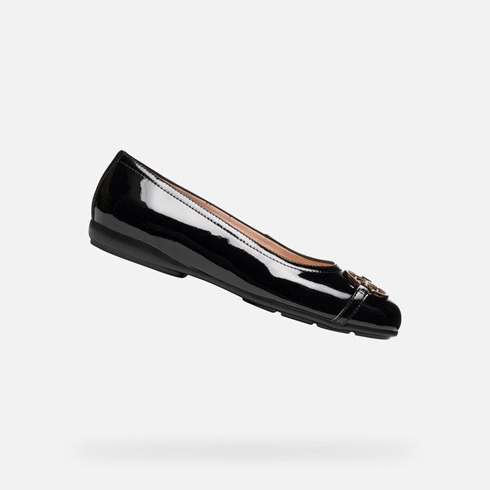 Patent leather ballerina flats ANNYTAH WOMAN Black | GEOX