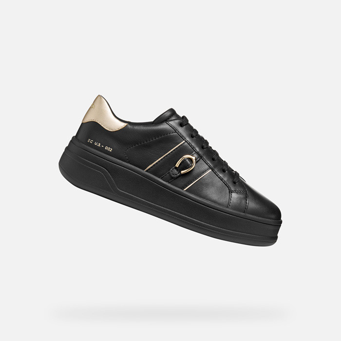 Platform trainers SPHERICA ECUB-2 WOMAN Black/Light Gold | GEOX