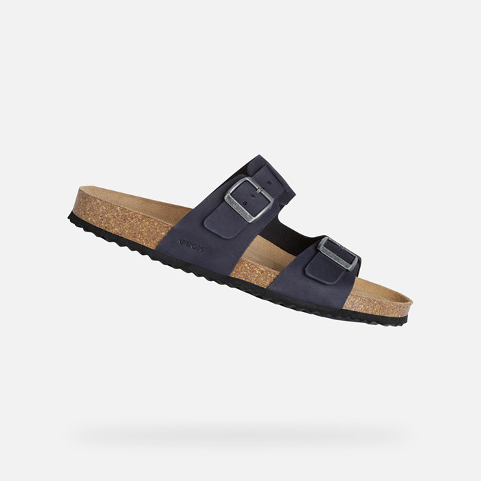 slides shoes SANDAL GHITA MAN Navy | GEOX