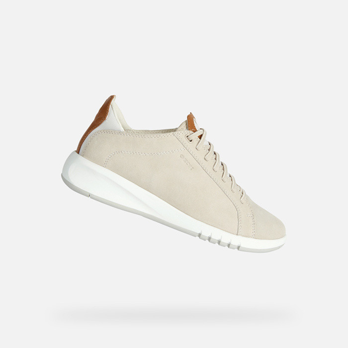 Low top sneakers AERANTIS WOMAN Off White/Camel | GEOX
