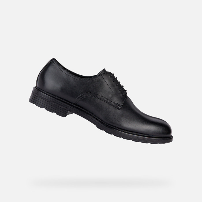 Leather shoes WALK PLEASURE MAN Black | GEOX
