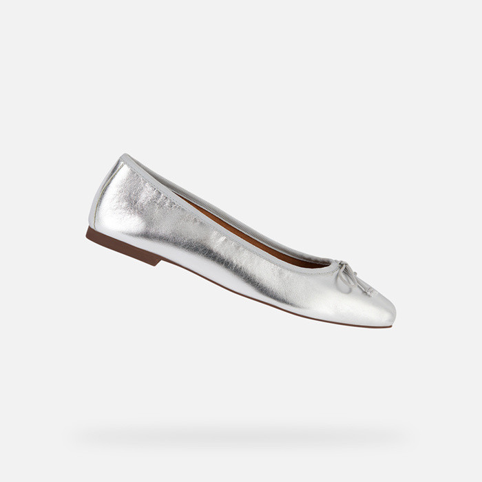 Patent leather ballerina flats MARSILEA WOMAN Silver | GEOX