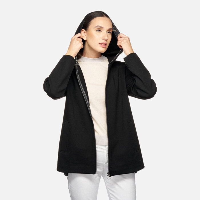 Hoodie SWEATER WOMAN Black | GEOX
