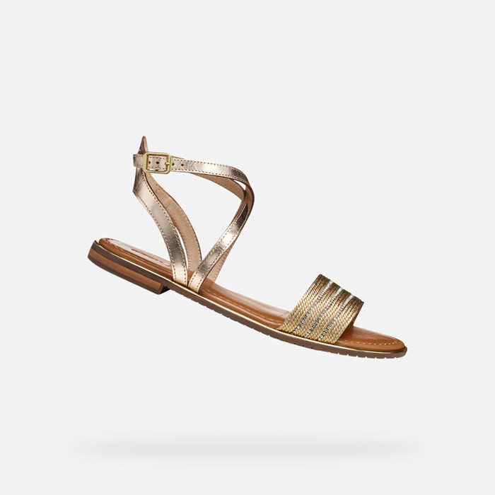 Flat sandals SOZY PLUS WOMAN Gold Dark/Gold Light | GEOX