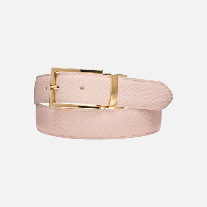 Leather belt BELT WOMAN Beige/White | GEOX