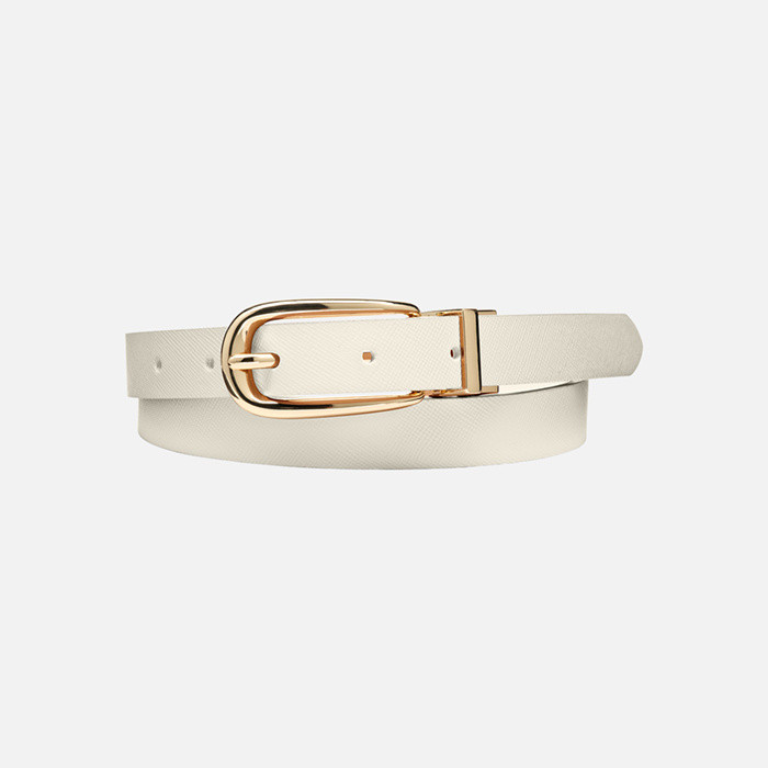 Leather belt BELT WOMAN White/Papyrus | GEOX