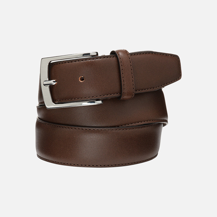 Leather belt BELT MAN Coffee | GEOX