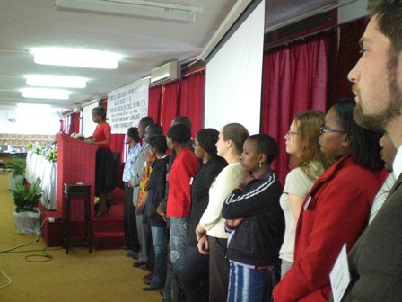 Youths from LWF member churches were presenting the Youth Message during the opening hearing on climate change in LWF Council Meeting